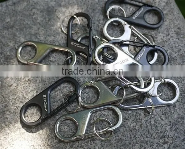 Black siver promotional key mini carabiner keychain,key hook carabiner