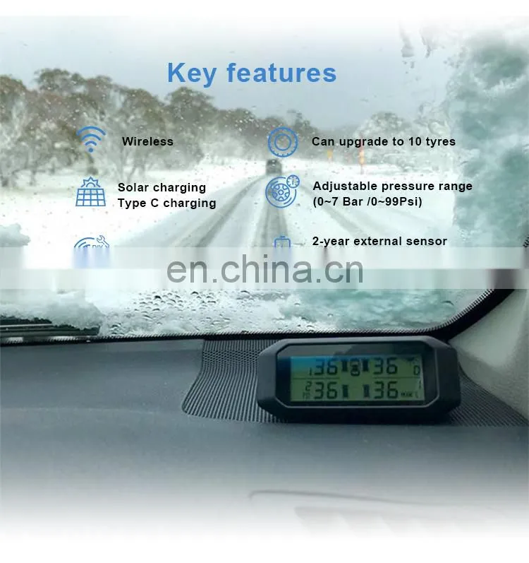 Promata Wireless solar-powered TPMS with 6 external sensor