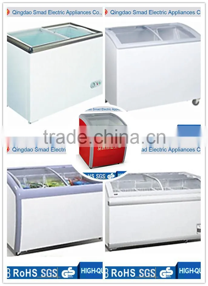 portable compressor cooling chest freezer glass sliding door freezer