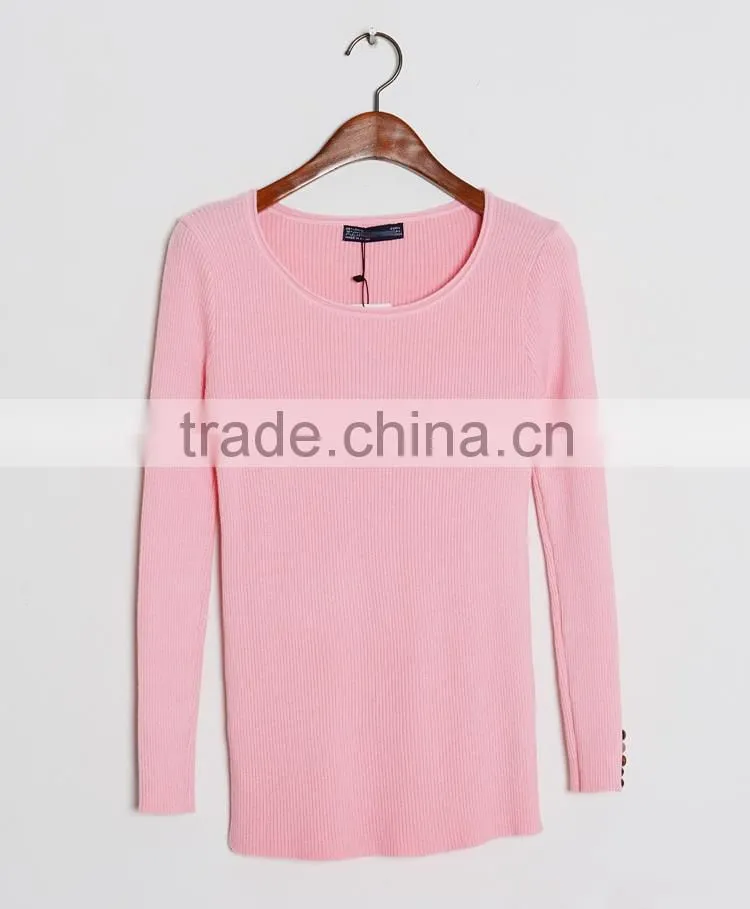 Hot sale beautiful sweaters for girls round collar sweater for women