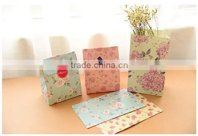 Garden wind floral print craft gift paper bag