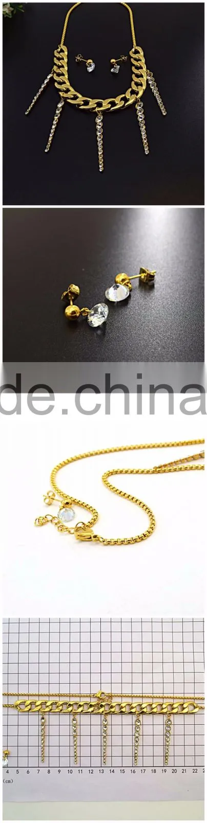 most popular products bracelet wedding crystal necklace white stone necklace set