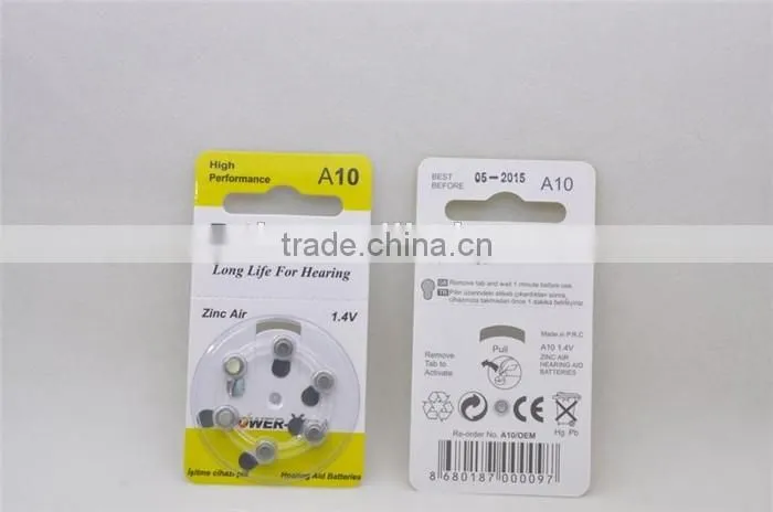 hearing aid battery A312 A10 A675 A13 1.4V coin cell