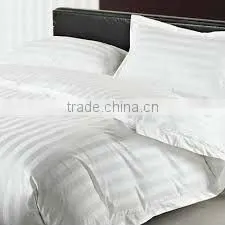 Hotel bedding set solid or white color 100% cotton stripe fabric