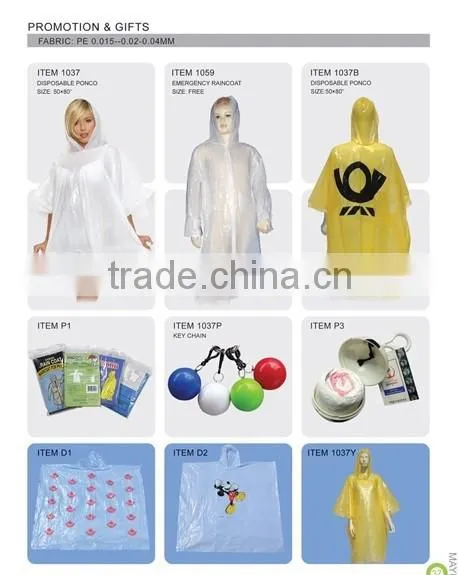 PE rain disposable poncho raincoat