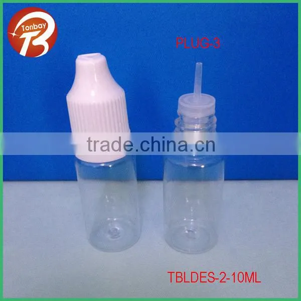 8ml empty e liquid nicotine PET clear plastic dropper bottle with long thin tip& white childproof cap