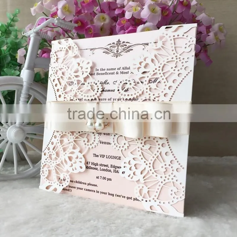 laser cut pearl paper card bar mitzvah card greeting card Qj-38