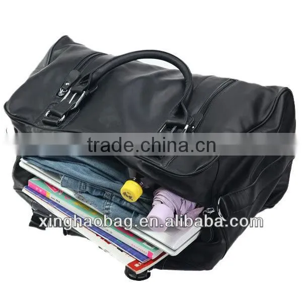 Shopping in china brand leather weekend bag