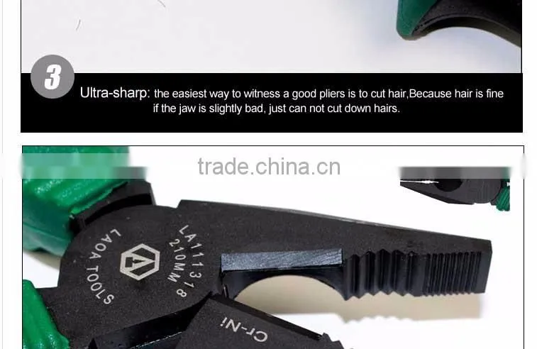 Industrial use insulated combination pliers for electrician working multi hand tools
