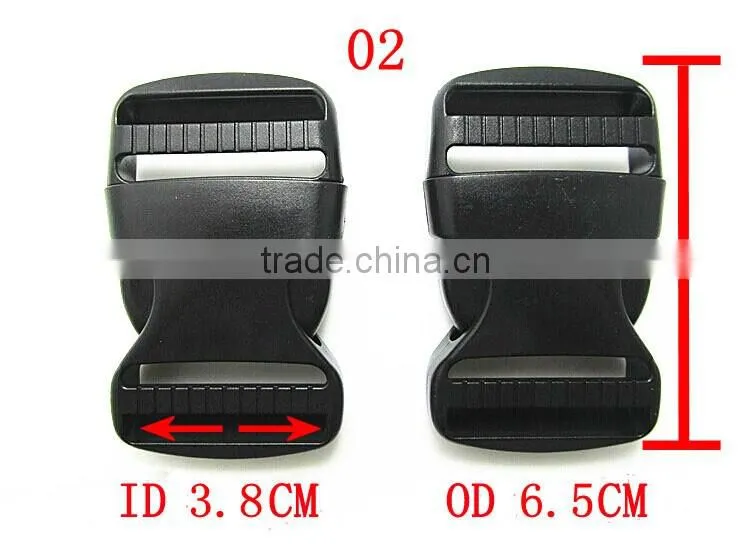 Black Plastic regulating buckle High Cost Performance Plastic Buckle for Bags&Belt in Different Sizes