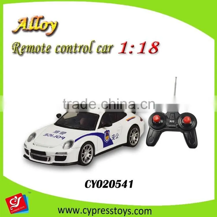 1:18 scale 4 function alloy rc car remote control police car