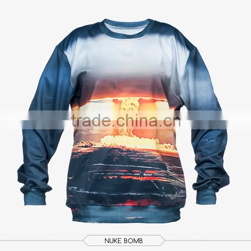 fashion natural high quality 3d digital print fullprint crewneck sweatshirt spring autumn unisex custom oversized pullover