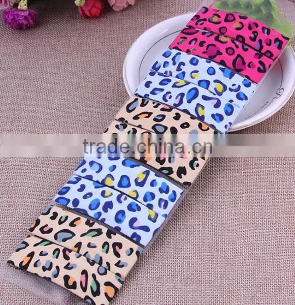 2015 new style leopard print wholesale mulit color fabrc bb hair pin