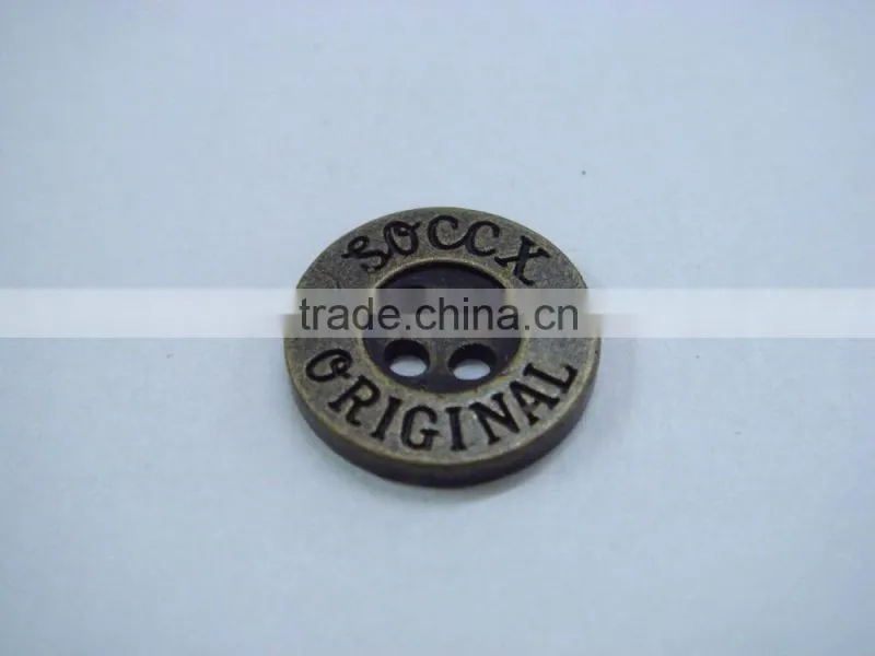 15mm customer logo round 4 holes metal alloy button
