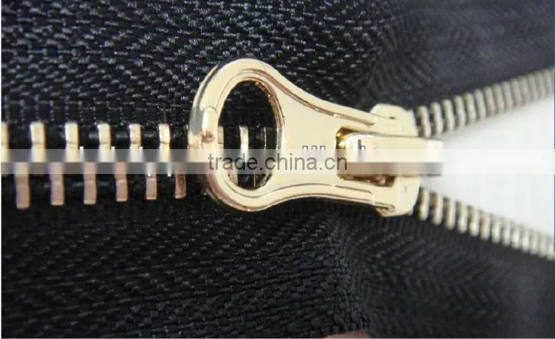 #3 #5 close end golden teeth brass zippers for jackets