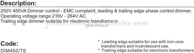 K Series Leading Edge Dimmer Switch