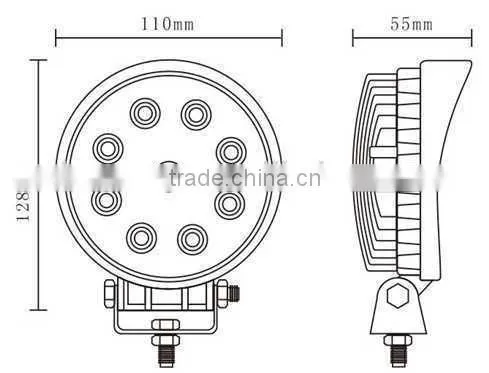 27w Round working lamp 30/60 degree spot beam LED work light