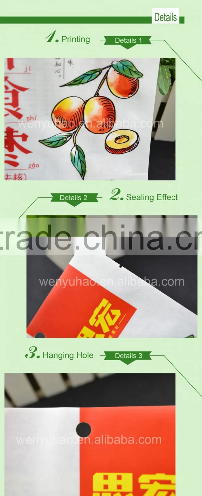 greaseproof color printed paper Laminated Bag Packing zipper Snack Bag