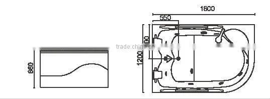 American style two person Massage Bathtub WS080