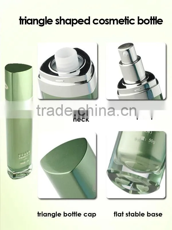 15ml 30ml 50ml Blue Triangle Acrylic Skin Care Lotion Bottle for Cosmetics
