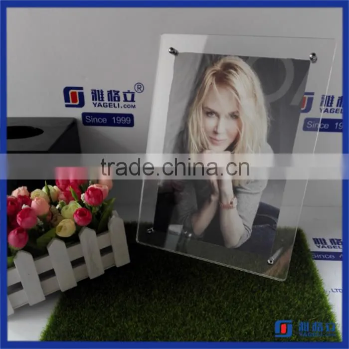 16 Years Factory Clear Acrylic Desk Magnetic picture frames / Acrylic Photo Frame with Magnet