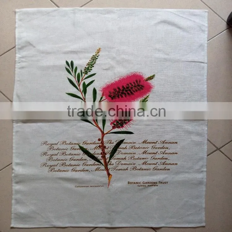 silkscreen printed tea towel kitchen linen teatowel printed for sales &home decoration