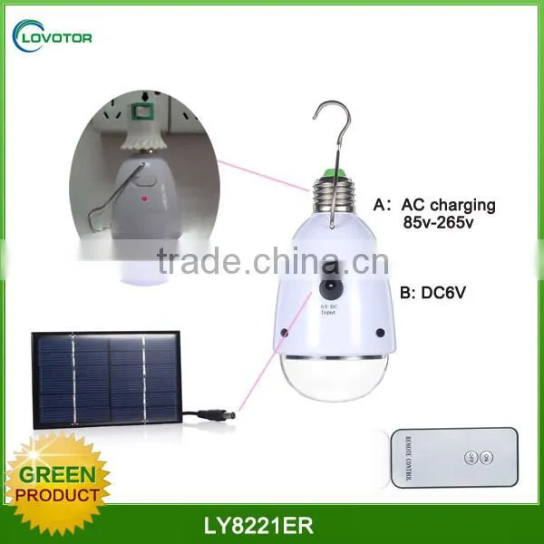 White color ABS material led solar light camping with solar panel
