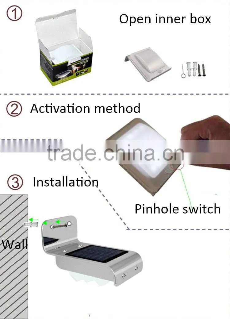 3 years warrenty solar wall light for outdoor and indoor usage led wall light