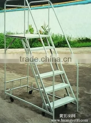 factory price supermarket ladder climbing trolly metal ladder truck