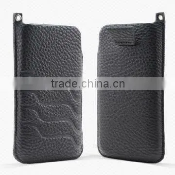 Simple PU Leather Mobile Phone Pouch