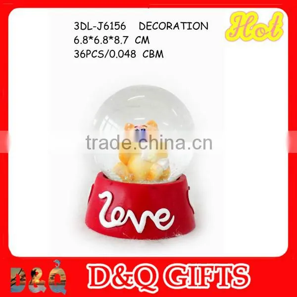 Acylic liquid snow globe 3D poly liquid snow globe