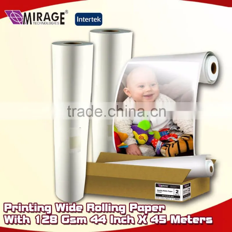 Printing Wide Rolling Paper With 128 Gsm 44 Inch X 45 Meters