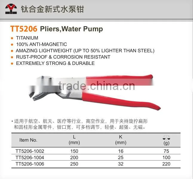 High quality Titanium Alloy Water Pump Pliers