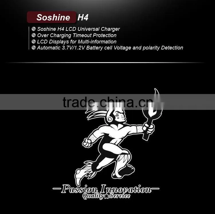 3.7V / 3.2V /1.2V battery charger Soshine SC-H4 unversal charger with CE / FCC/ Rohs certificate