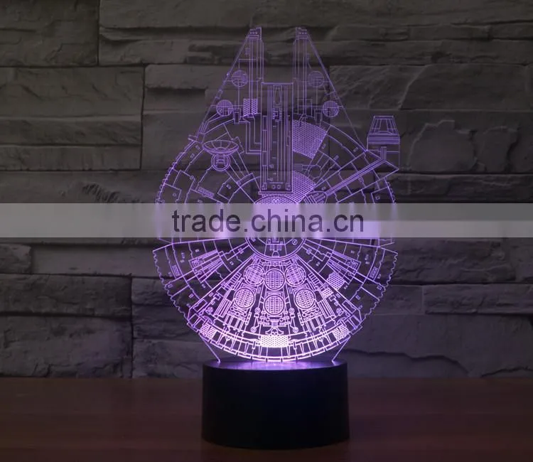 7 Color Changing Space Ship 3D Led Light