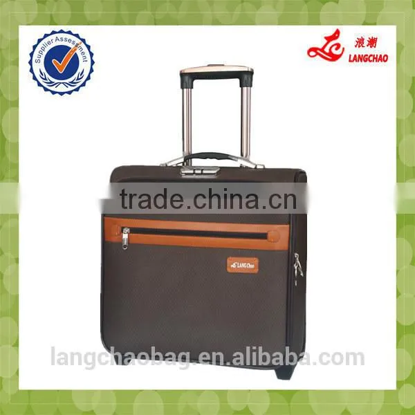 Business Type Light Weight High Quality Material Aluminum Push Trolley Popular Design Boarding Luggage Bag