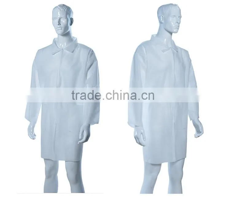 White Single-used Antibacterial Long Doctor Lab Coat