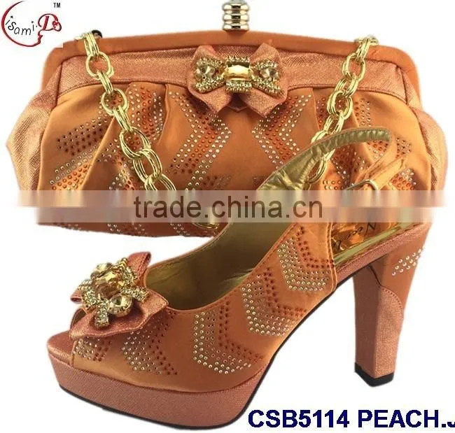 CSB5114 Hot sale good quality ladies italian shoes and bag set to match women
