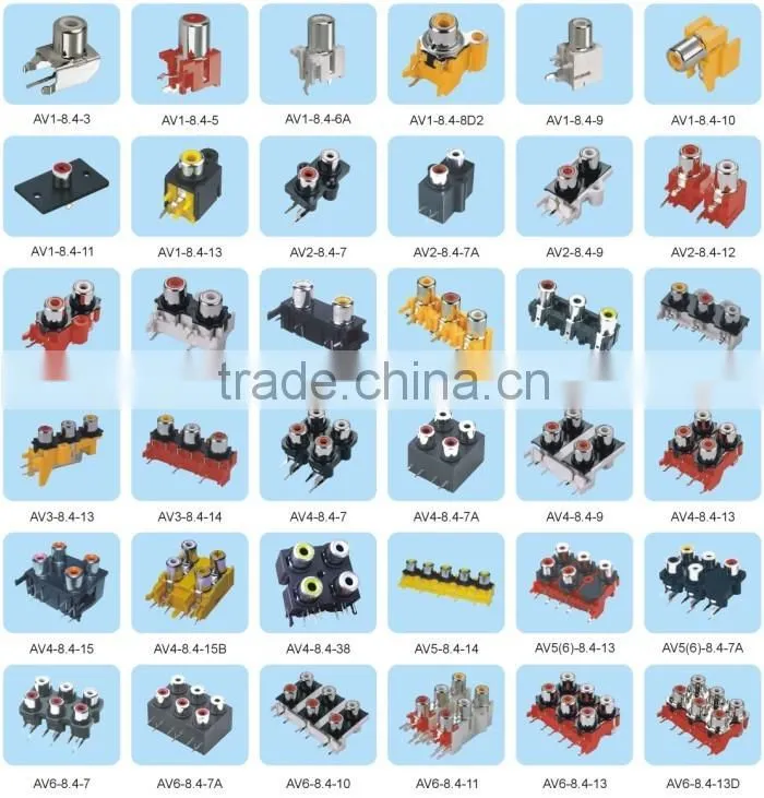 4pin AV pin Jack Board used for TV/DCD/STB/VCD