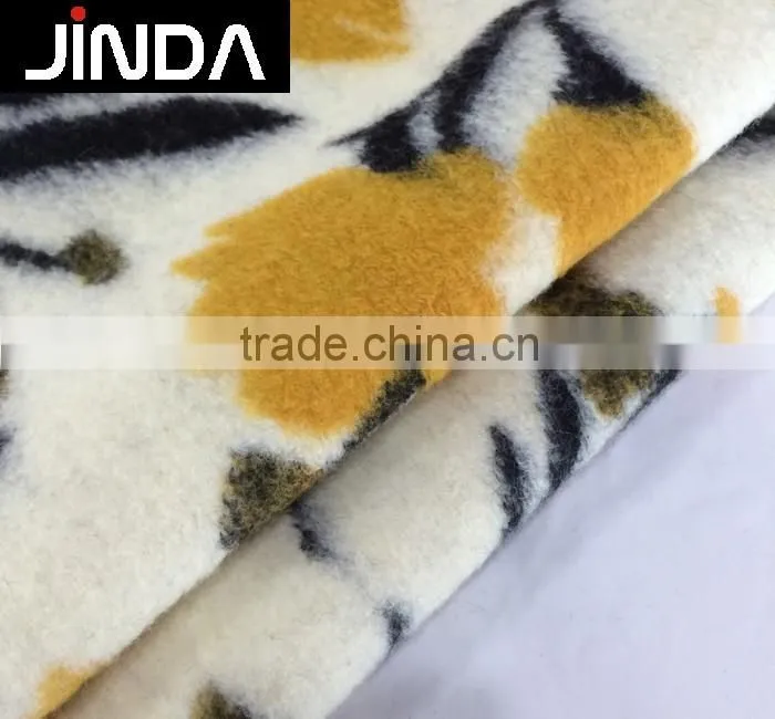 Wool acrylic polyester jacquard knitted fabric for winter coat