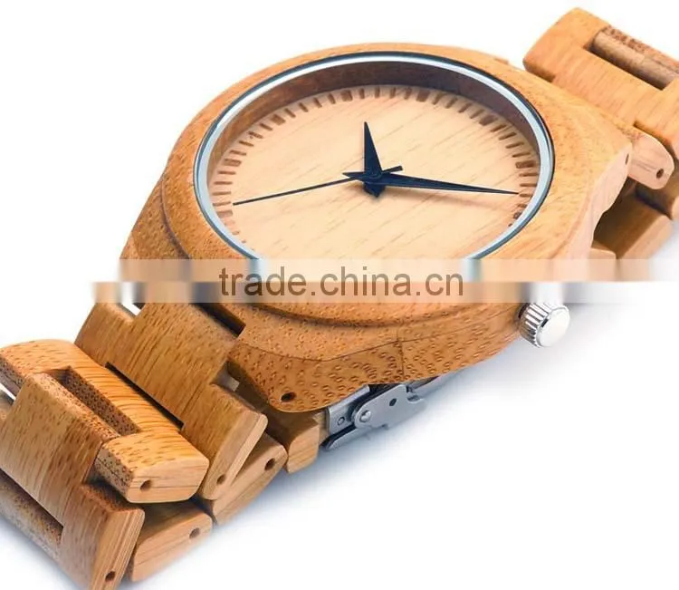 hot newest Custom Engraved Japan analog quartz movement bamboo wood watch