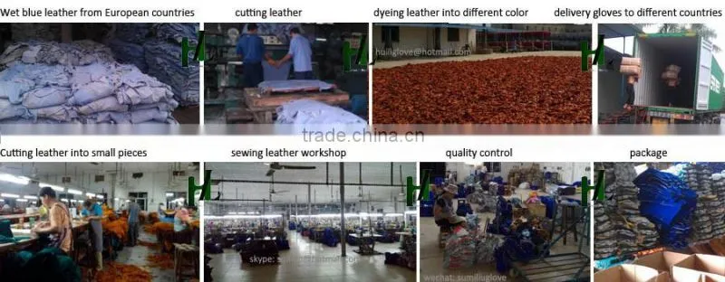 Cut and tear resistance cow skin farm work gloves