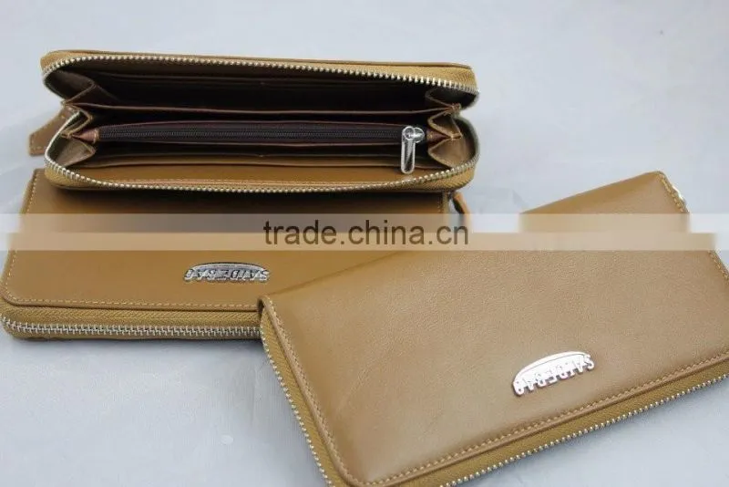 High Quality New Fashion Promition Genuine leather men's wallet with customized logo