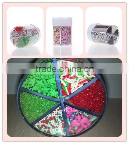 6-cell compartment edible sprinkles