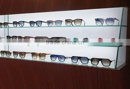 Tailor made vintage style showcase wooden retail sunglass display counter