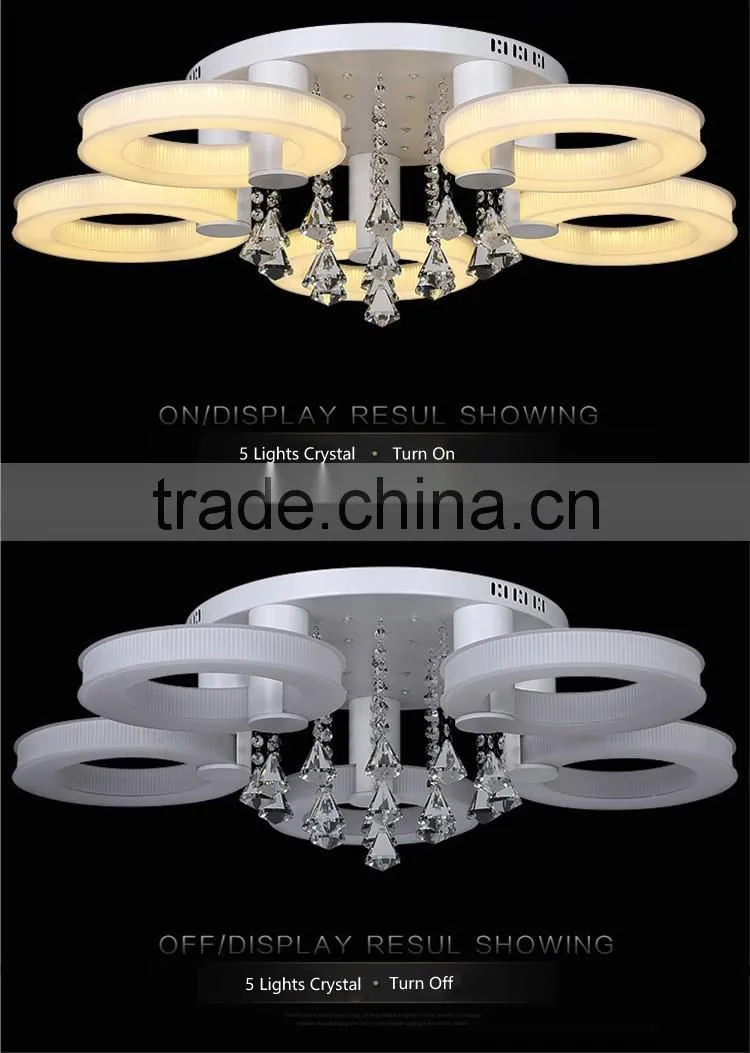 Elegant Ceiling Lights for Restaurant 5 Lights 220V Crystal Ceiling Lamp