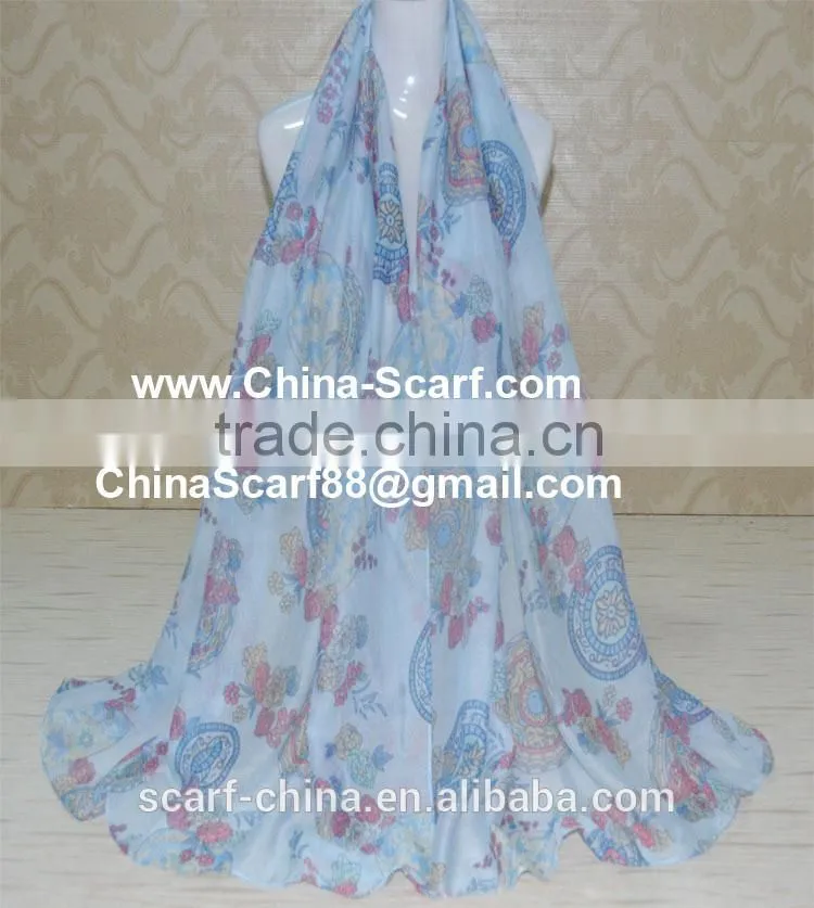 Wholesale viscose flower fashion scarf