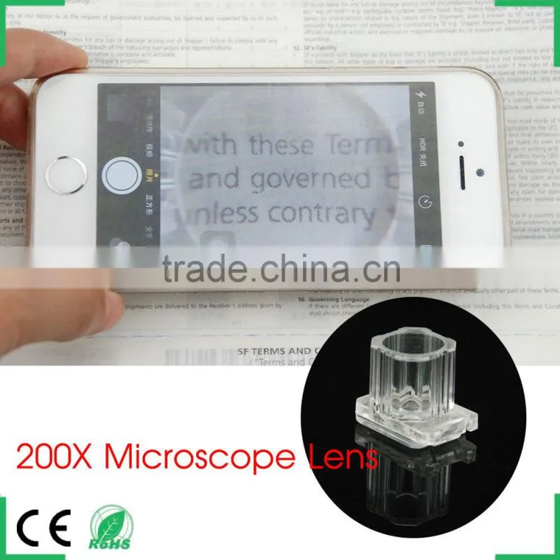 portable stick-on 200x zoom microscope for iphone 6 plus 5c 5s 4s samsung galaxy s6 s4 s5 note4 htc one m8 m9