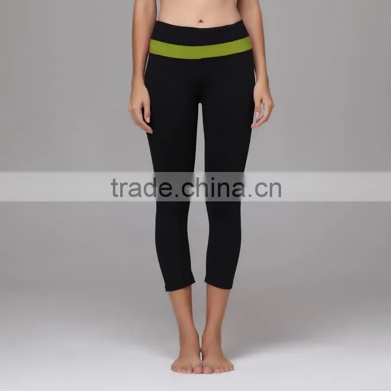 2015 professional and comfortable girl's gym wear yoga capri