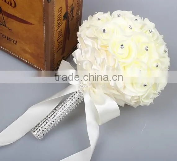 Wedding Bouquet Bridal Bridesmaid Aartificial Flower Roses Posy Handmade Decor